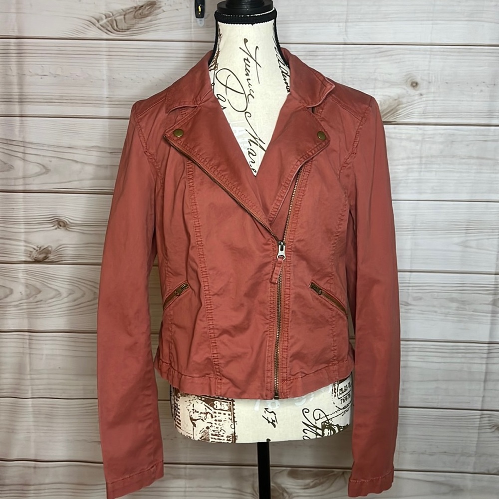 Ann Taylor Moto jacket - Burgundy - Medium - C14